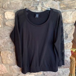 Black long sleeve with mesh sleeves